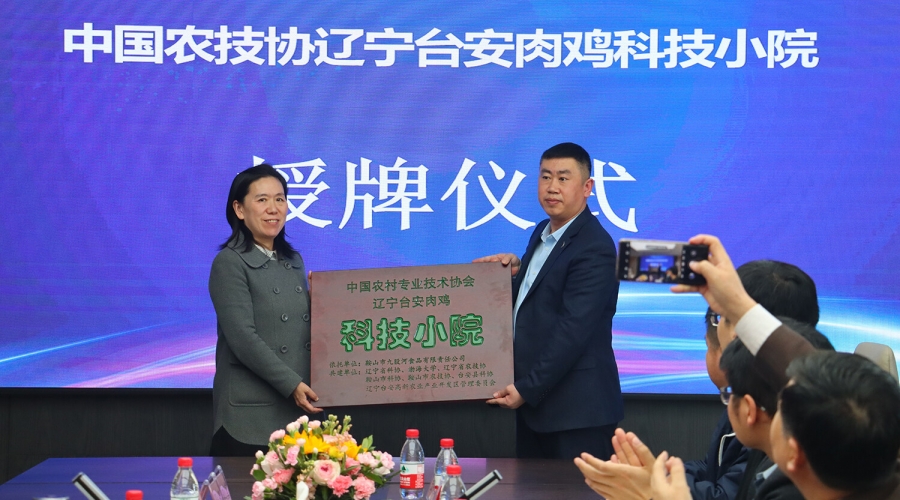 “遼寧臺安肉雞科技小院”授牌儀式在鞍山市九股河食品有限責(zé)任公司會議室舉行